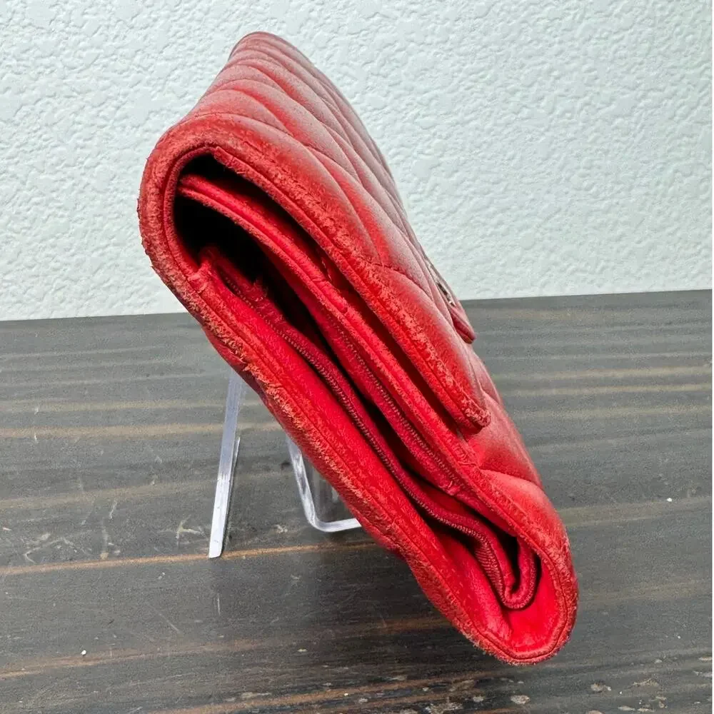 CHANEL red lambskin